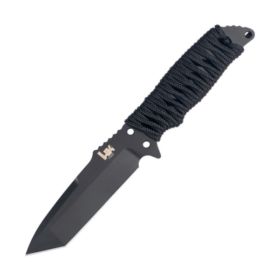 HK Fray 4.2in Fixed Tanto Blk w AutoRet Sheath BlkRed Scales