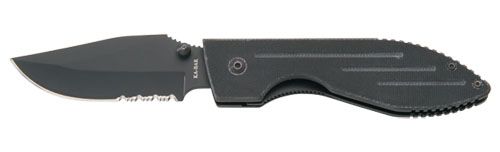 KA-BAR Warthog Folder 3.125 in Black Combo Blade G-10 Handle