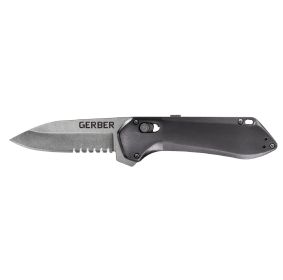 Gerber Highbrow Assisted 2.8 in Combo Gray Aluminum Handle