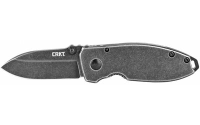 Columbia River Knife & Tool Squid Black Stonewash Folding Knife Black Plain 2.16" 2490KS Stonewashed D2
