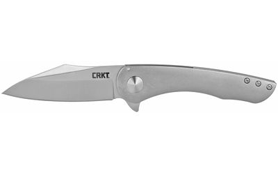 Columbia River Knife & Tool Jettison Folding Knife Silver Plain 3.26" 6130 Satin 8Cr13MoV