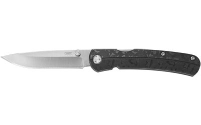 Columbia River Knife & Tool Kith Folding Knife Silver Plain Drop Point 2.95" 6433 Satin 8Cr13MoV Black