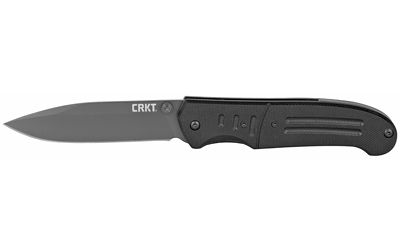 Columbia River Knife & Tool Ignitor T Folding Knife Silver Plain 3.38" 6860 Titanium Nitride 8Cr14MoV Black