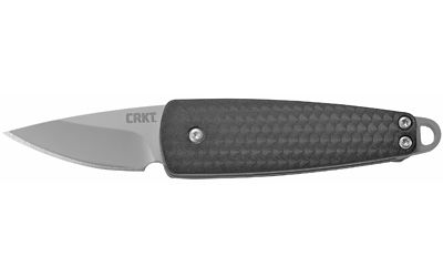 Columbia River Knife & Tool DUALLY Silver Plain Drop Point 1.72" 7086 Bead Blasted 5Cr15MoV Black