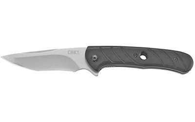 Columbia River Knife & Tool INTENTION Silver Plain Tanto 3.53" 7160 Stonewashed 8Cr13MoV Black