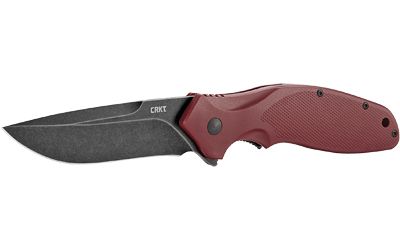 Columbia River Knife & Tool Shenanigan Folding Knife/Assisted Black Plain Drop Point 3.35" K800RKP Stonewashed 1.4116 Stainless Steel Maroon