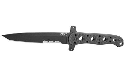 Columbia River Knife & Tool M16 Black Veff Serrations Tanto 4.64" M16-13FX Powder Coat SK-5 High Carbon Black
