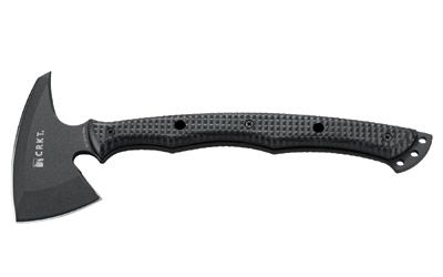 Columbia River Knife & Tool Kangee T-Hawk Tomahawk Black Plain Axe Edge with Spike Black Kydex Sheath with Molle Clip 2.93" 2725 SK-5 High Carbon