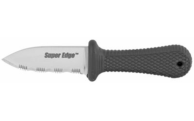 Cold Steel Super Edge Fixed Blade Knife Silver 3/4 Serrated Drop Point Secure-Ex Sheath 2" Box CS-42SS Polished AUS 8 Black