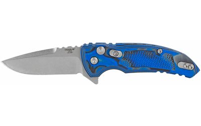 Hogue X1-Microflip Folding Knife Black Drop Point Blade 2.75" 24153-EXLRSR Blue