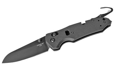 Hogue Trauma First Response Tool Folding Knife Black Plain Opposing Bevel 3.4" 34779 Cerakote Bohler N680 Black