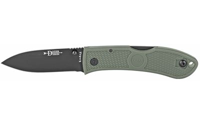 KABAR Dozier Hunter Folding Knife Silver Plain Hunter Dual Thumb Stud/Pocket Clip 3" Box 4062FG Matte AUS 8 Foliage Green
