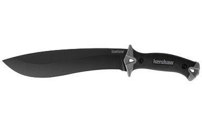 Kershaw Machete Fixed Blade Knife Black Plain Machete Sheath 10" Box 1077 Powder Coat 65Mn