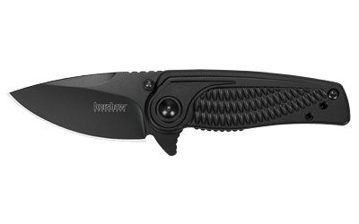 Kershaw SPOKE Folding Knife/Assisted Black Plain Drop Point SpeedSafe, Flipper, Liner Lock, Reversible Carry 2" Box 1313BLK 4Cr14