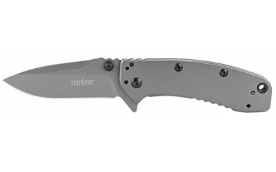 Kershaw Cryo Folding Knife/Assisted Silver Plain Clip Point Thumb Stud/Flipper/Pocket Clip 3.375" Box 1556TI Carbonitride 8Cr13MoV