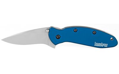 Kershaw Scallion Folding Knife/Assisted Silver Plain Clip Point Thumb Stud/Pocket Clip 2.25" Box 1620NB 420HC Navy Blue