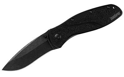 Kershaw Blur Folding Knife/Assisted Black Plain Drop Point Thumb Stud/Pocket Clip 3.4" 1670BW BlackWash 14C28N