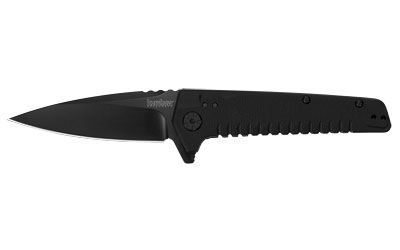 Kershaw FATBACK Folding Knife Black Plain Drop Point SpeedSafe, Flipper, Liner Lock, Reversible Carry 3.5" Box 1935 Black Oxide 8Cr13MoV