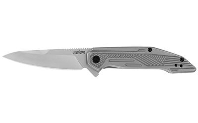 Kershaw Terran Folding Knife/Assisted Silver Plain Drop Point 3.125" 2080 Stainless Steel