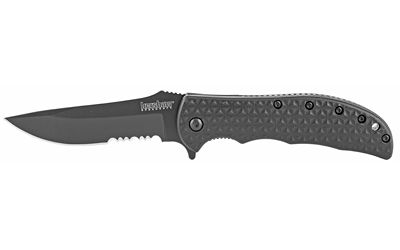 Kershaw Volt II Folding Knife/Assisted Black Combination Drop Point Thumb Stud/Flipper/Pocket Clip 3.125" Box 3650CKTST Black Oxide 8Cr13MoV