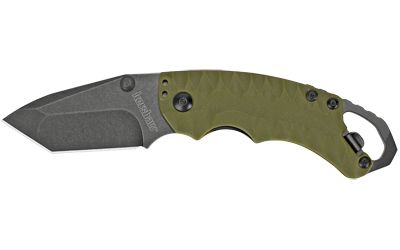 Kershaw Shuffle II Folding Knife Silver Plain Tanto Point 2.6" 8750TOLBW BlackWash 8Cr13MoV OD Green