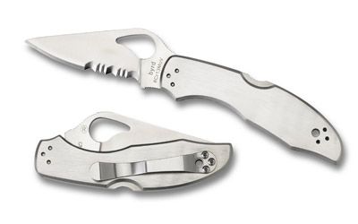 Spyderco Meadowlark 2 Folding Knife Silver BY04PS2 8Cr13MoV